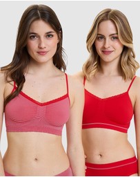 Billet Doux - Zen Attitude Crop Top Style Wirefree Bralette - 2 Pack