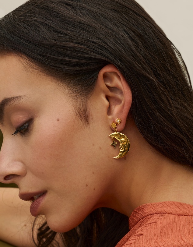 Ottoman Hands - Moonstone Star Stud Earrings