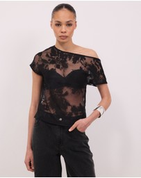 Calli - Elara Off The Shoulder Sheer Top