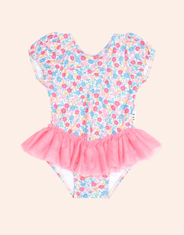Huxbaby - Vintage Floral Peplum Swimsuit - Babies-Kids