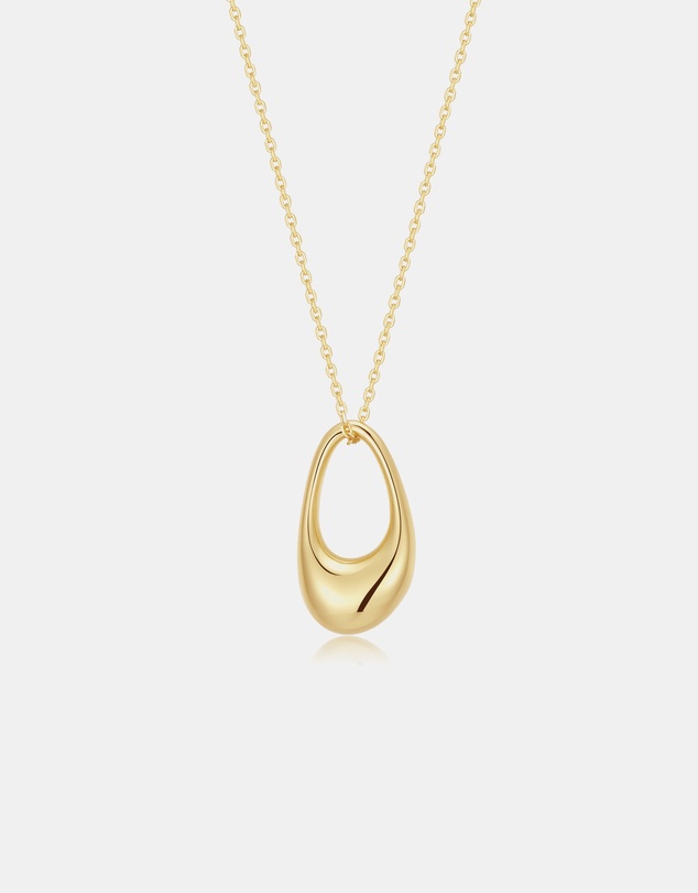 Ania Haie - Gold Hollow Organic Pebble Necklace