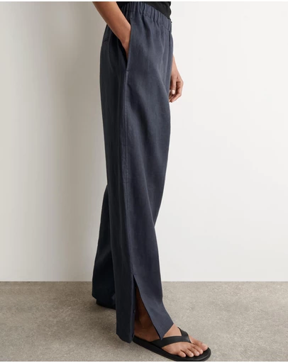 COS - Elasticated Linen Barrel-Leg Trousers