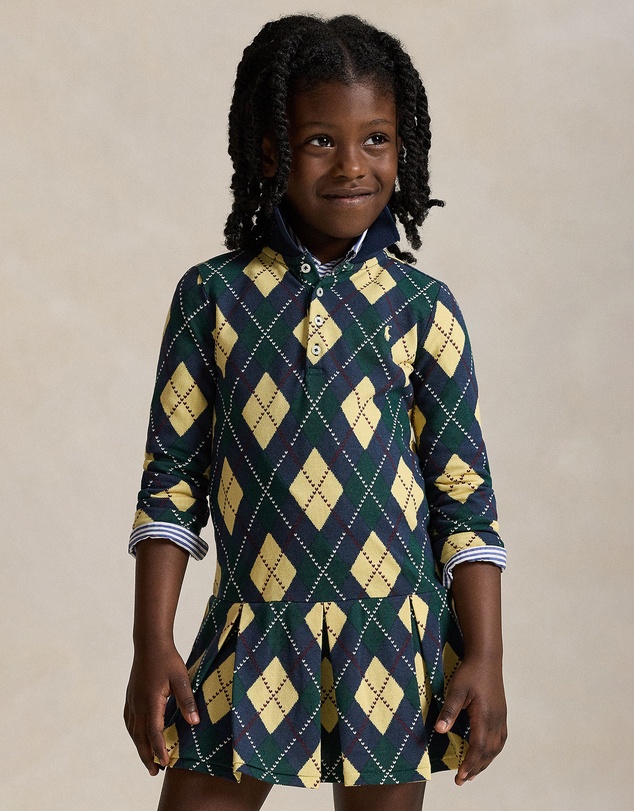 Polo Ralph Lauren - Argyle Stretch Mesh Polo Dress - Babies-Kids