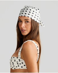 Vacay Swimwear - Havana Head Scarf Ivory Polka