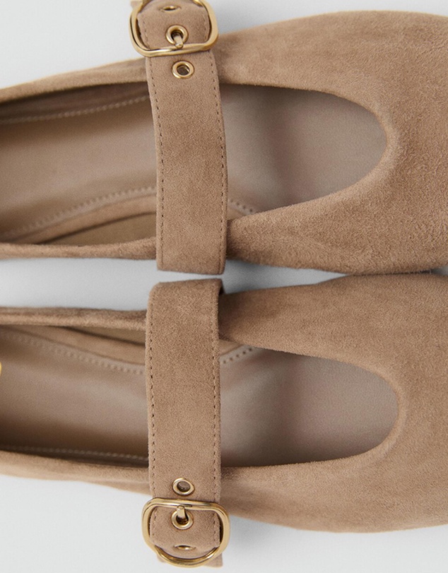 M.N.G - Suede Leather Ballet Flats