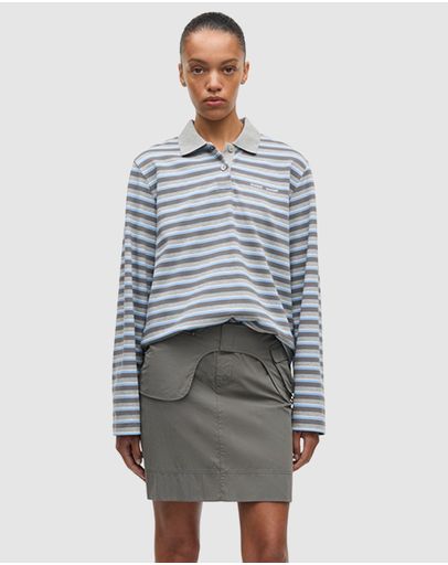 Grey Blue Stripe