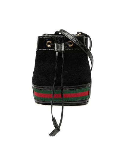 Pre-Loved by Azura Reborn - Pre-Loved Mini Suede and Patent Web Ophidia Bucket Bag