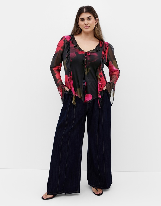 City Chic - Vivid Mesh Print Top