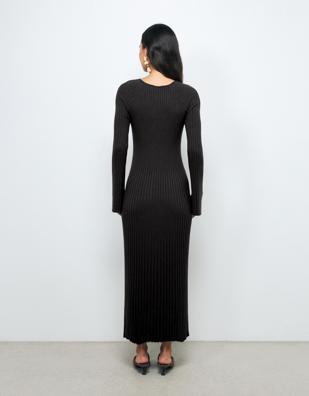 AERE - Indi Accordian Pleated Organic Knit Dress