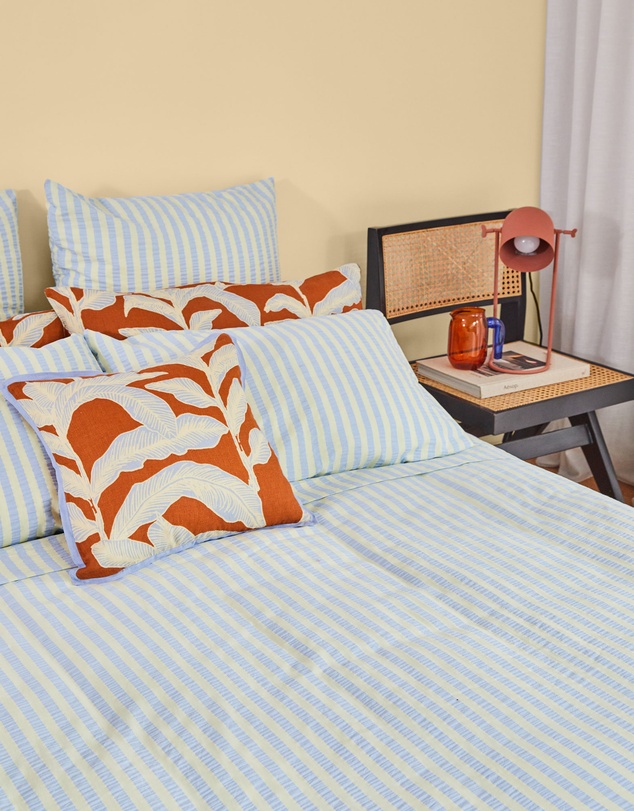 Mosey Me - Butter Blue Seersucker Standard Pillowcase Set