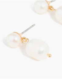Lovisa - Gold Plated Freshwater Pearl Drop Earrings
