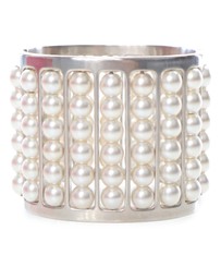 Pre-Loved by Azura Reborn - Pre-Loved Silver Plated Wide Pearl Cuff Bracelet