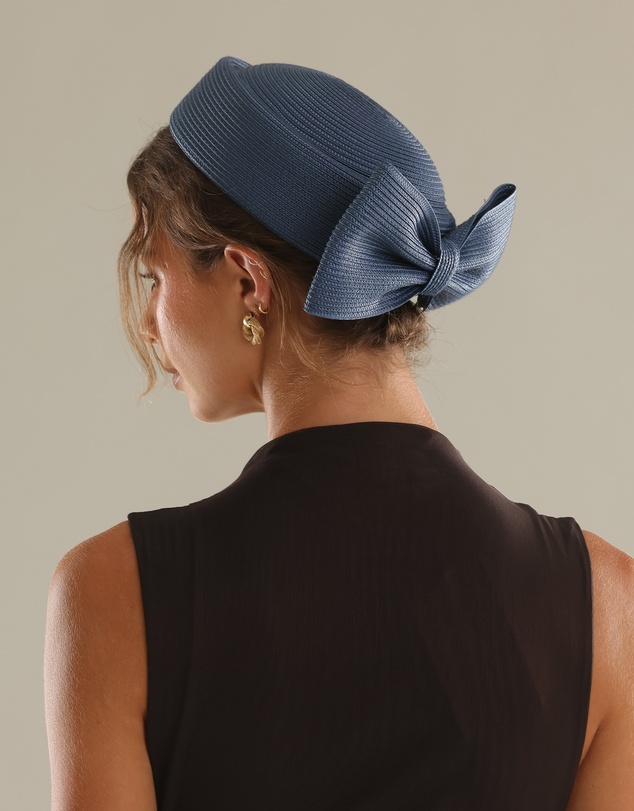 Morgan & Taylor - Tara Racewear Pillbox Hat in Navy Blue