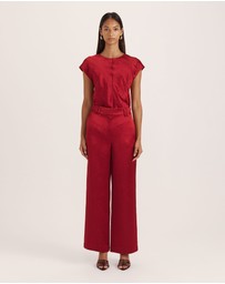 SABA - Ivana Wide Leg Crinkle Pant