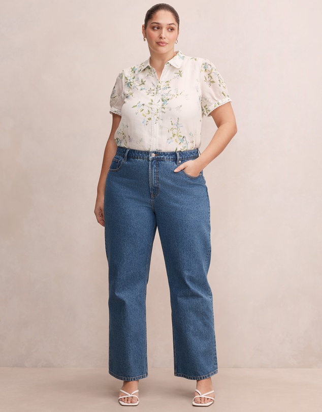 Forever New Curve - Posie Curve Lace Detail Blouse