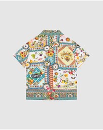 Camilla - Short Sleeve Camp Collared Shirt - Kids-Teens