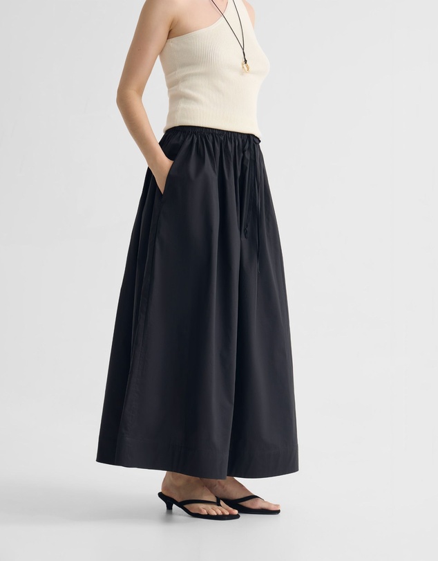 Oxford - Olive Cotton Maxi Skirt