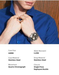 Fossil - Everett Silver Tone Chronograph Watch