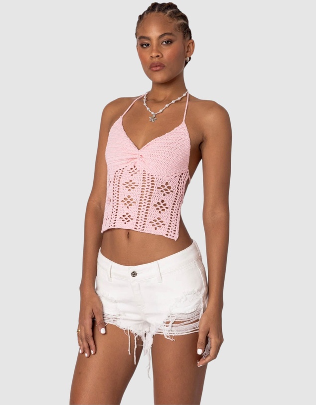 EDIKTED - Jada Open Back Crochet Top