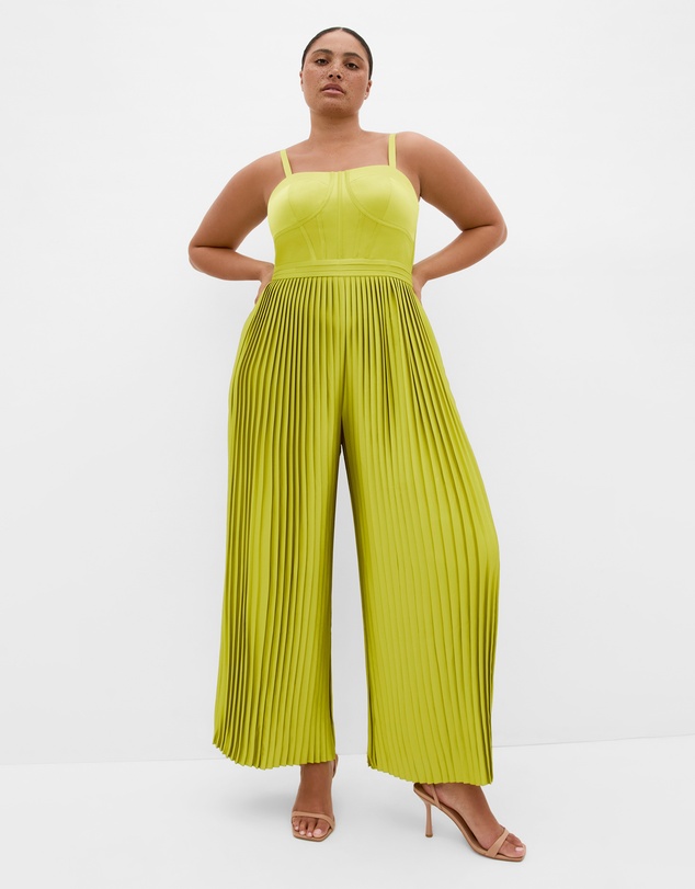 City Chic - Palazzo Pleat Jumpsuit