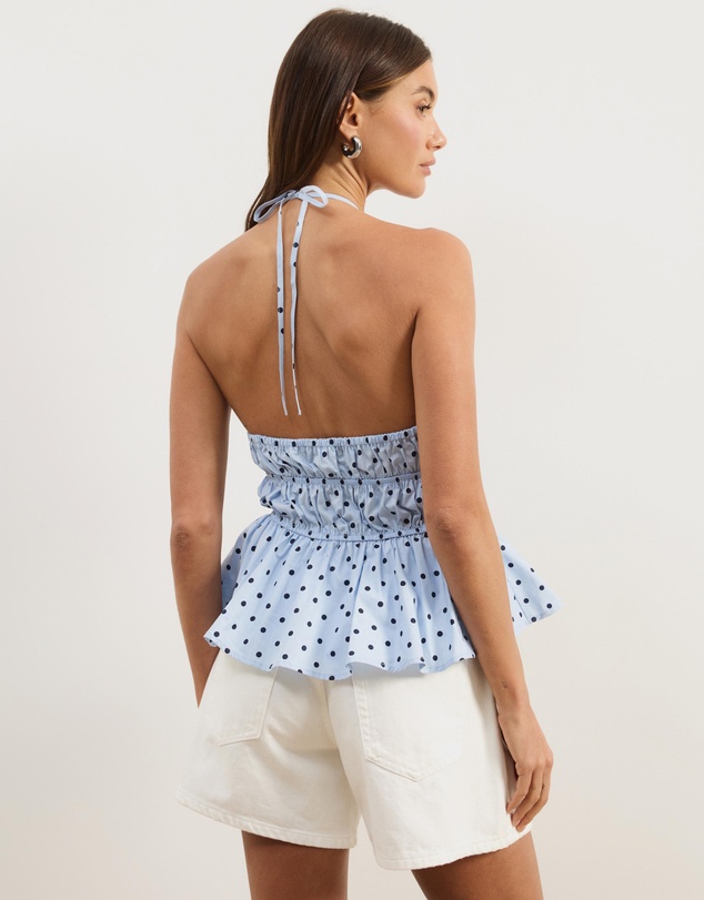 Atmos&Here - Georgia Ruched Cotton Halter Top