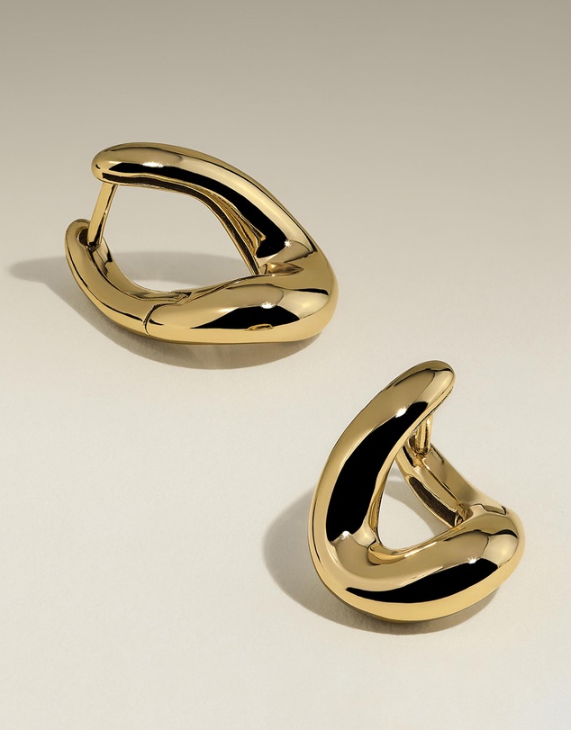 Astrid & Miyu - Molten 18ct Gold Plated Hoops