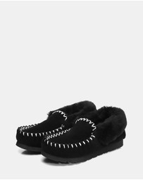 EVERAU - Australian Shepherd Ugg Popo Moccasins Cow Suede Upper Moccasins