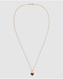 Elli Jewelry - Necklace Heart Pendant Cute with Enamel Red in 925 Sterling Silver Gold Plated