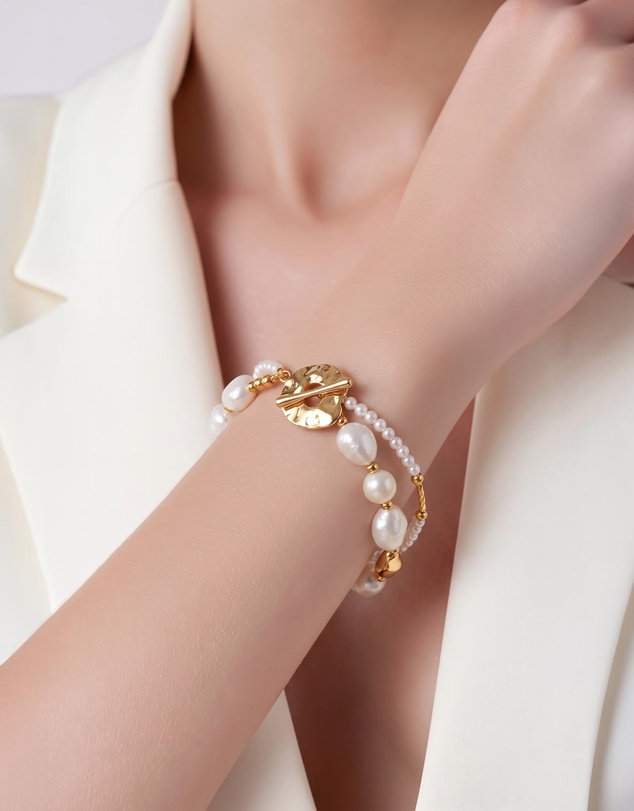 Mossée - Celeste Pearl Layered Bracelet