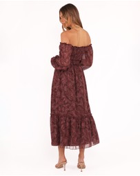 Petal & Pup - Keziah Long Sleeve Maxi Dress - Burgundy Paisley