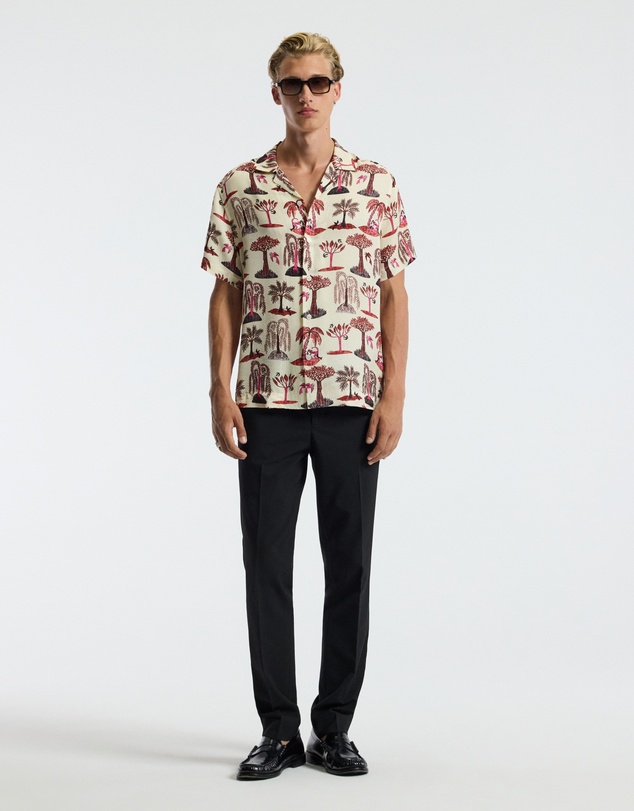 Calibre - Island Print Short Sleeve Shirt Pink