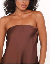 Petal & Pup - Charmer Asymmetrical Longline Strapless Top - Dark Brown