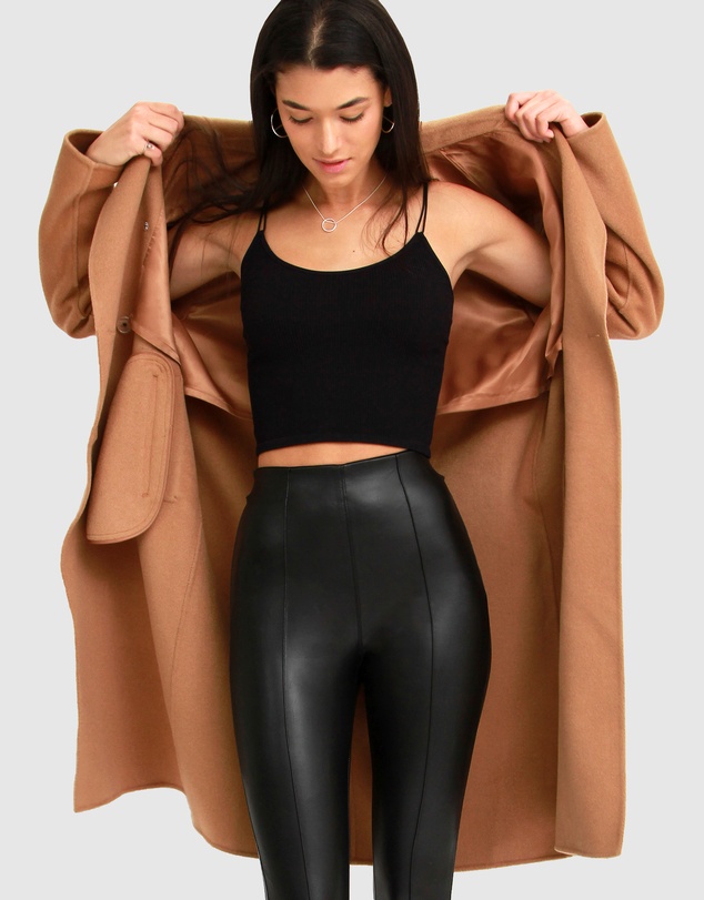 Belle & Bloom - Boss Girl Double-Breasted Lined Wool Coat