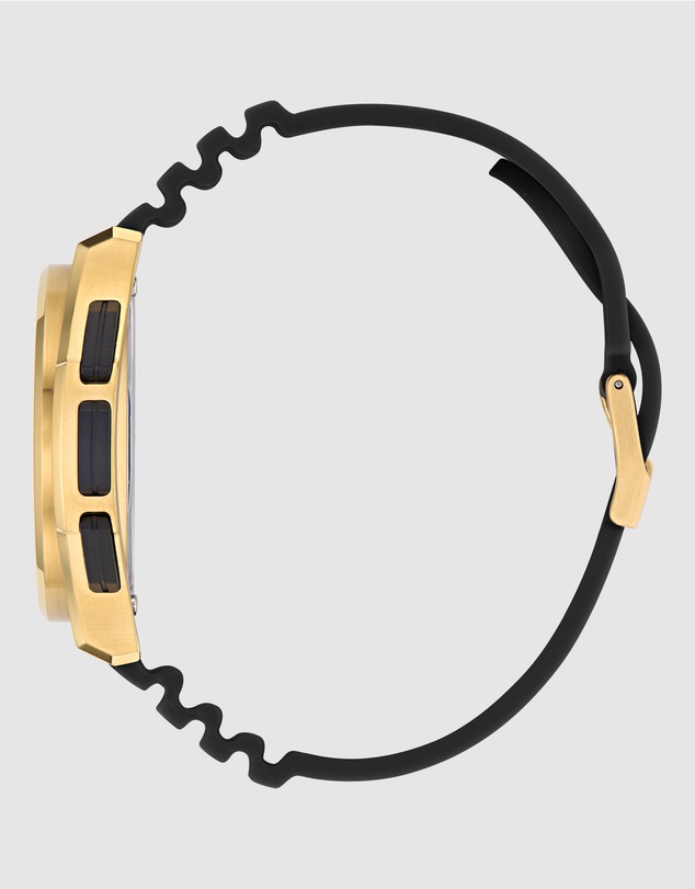 adidas Originals - Expression Three Digital IP Gold-Tone Black Silicone Watch