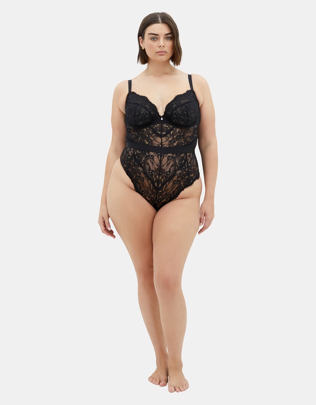 City Chic - Plus Size Josephine Bodysuit - black