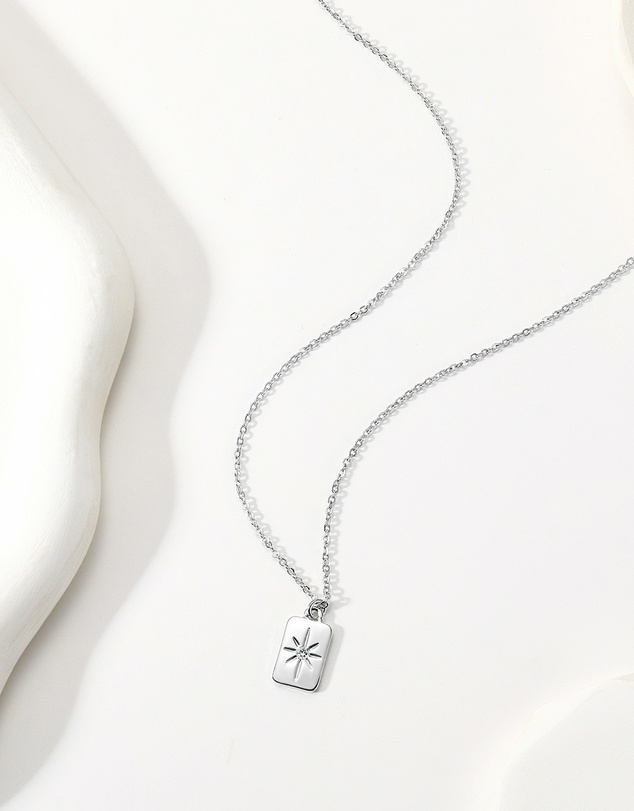 Mestige - True North Bar Necklace - Silver Plated