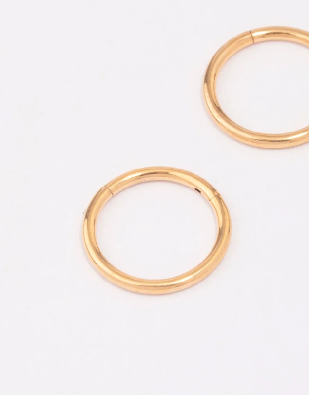 Lovisa - Gold Plated Titanium Fine Sleeper Earrings 10mm