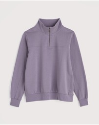 Seasalt - Seasalt Cornwall Purple Navigation Jersey Quarter Zip Sweatshirt