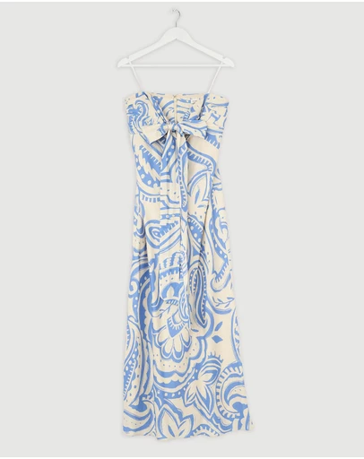 Revibe - Repaired Shona Joy Francis Ruched Halter Maxi Dress - AU 14