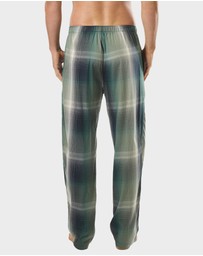 Mitch Dowd - Mens Green Check Bamboo Pyjama Pant - Green