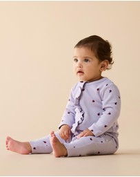 Wilson & Frenchy - Organic Waffle Ruffle Zipsuit - Babies