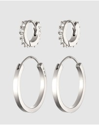 Elli Jewelry - Earrings Set Crystal 925 Sterling Silver