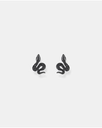 THOMAS SABO - Snake small ear studs with black zirconia