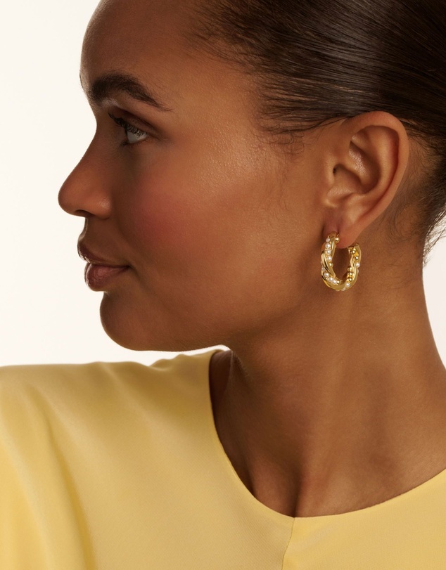 Ted Baker - Tiyaa Twisted Pearl Hoop Earrings