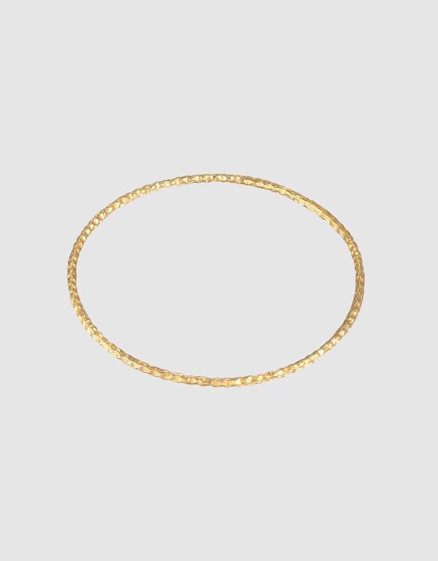Elli Jewelry - Hammered Bangle Bracelet in Gold-Plated 925 Silver