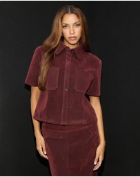 Dazie - Bailey Faux Suede Shirt