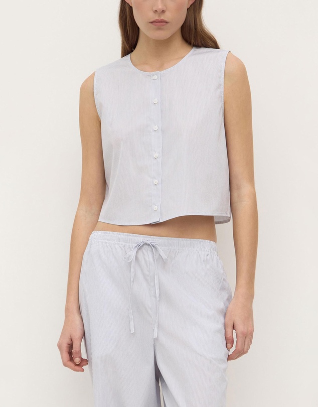 Assembly Label - Cora Stripe Button Front Top