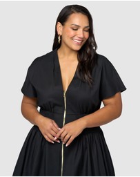 Something 4 Olivia - Octavia Zip Front Midi Dress