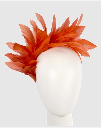 Max Alexander - Modern Orange Racing Fascinator