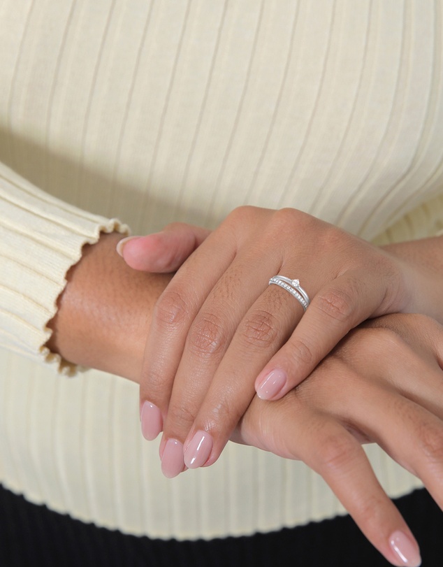 Elli Jewelry - Ring Duo Zirconia 925 Sterling Silver